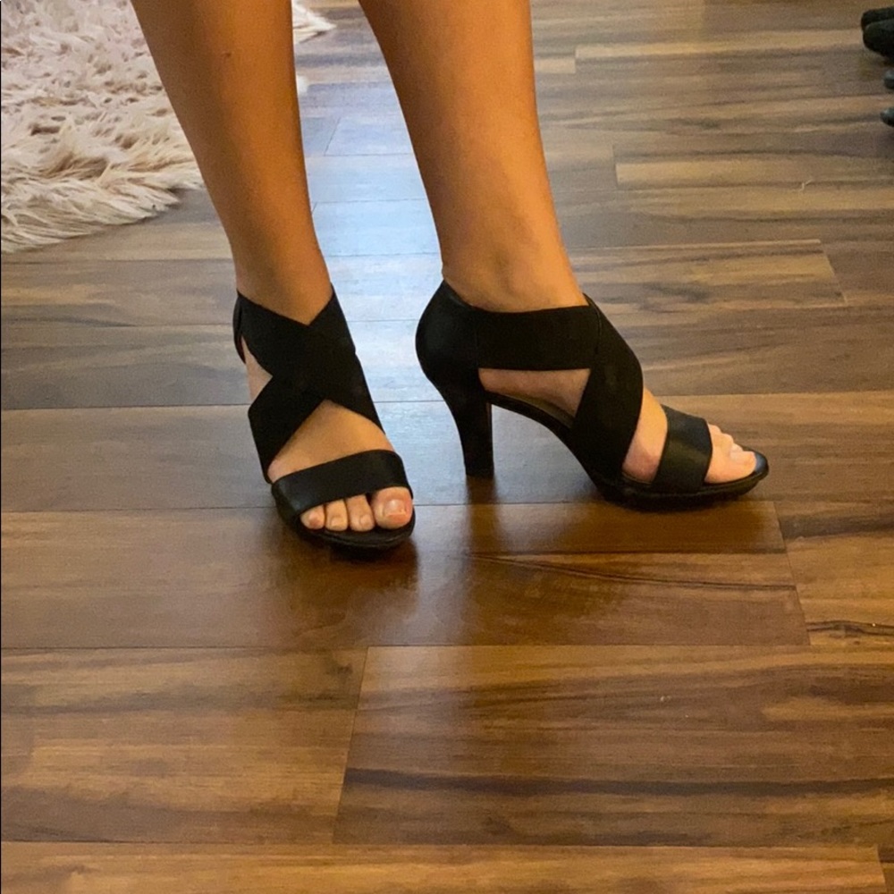 Black strapy heels